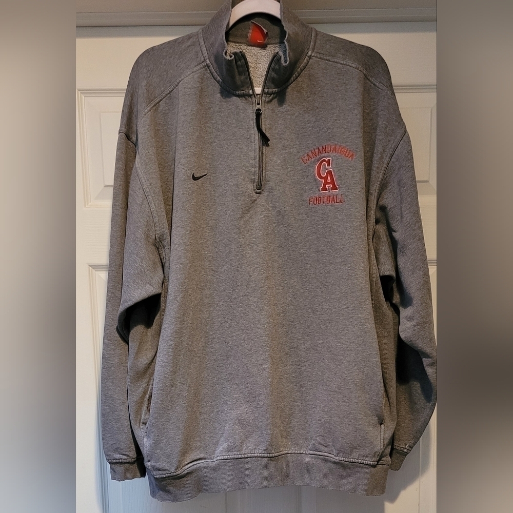 Nike Men's Canandaigua Academy Football Embroidered Quarter Zip Sweatshirt XXL